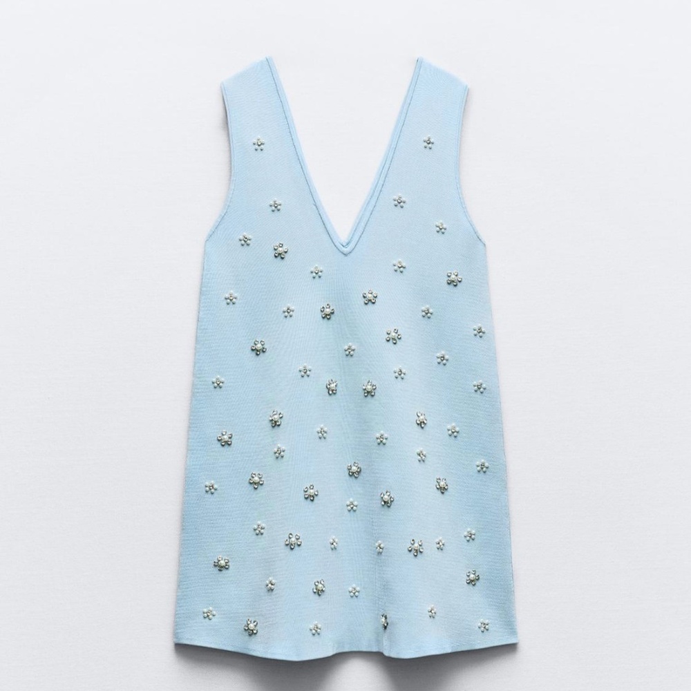 Zara Beaded Jewel Knit Mini Dress